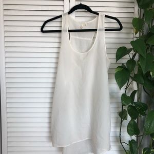 Sheer white Frenchi tunic top, size Medium